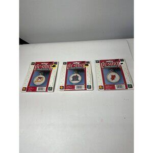 Lil-Stitch Cross-Stitch Kit Set Of 3 - Stocking, House, Horn - Frame Fabric Flos